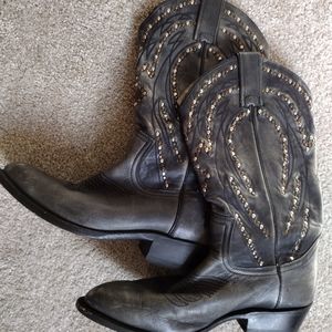 Size 8B, Charcoal grey, Frye Western styled boots